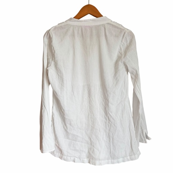 Lilly Pulitzer White Cotton Eyelet Peplum Blouse Size M Coastal Chic - Picture 4 of 10